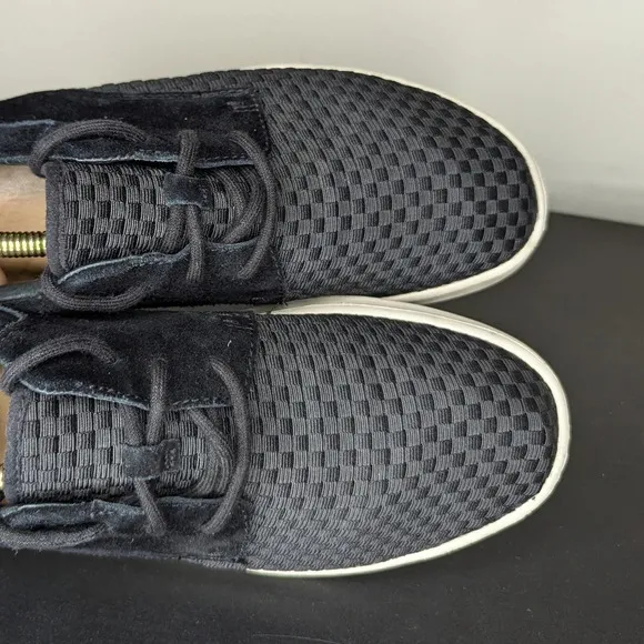 UGG Men’s Hepner Woven Black Sneakers in Full Grain Leather &amp; Suede