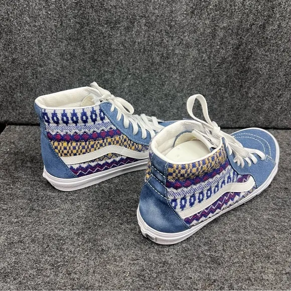 VANS Sk8-Hi Fair Isle Blue/Multicolor Size 9.5 Men’s/ 11 Womens