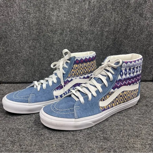VANS Sk8-Hi Fair Isle Blue/Multicolor Size 9.5 Men’s/ 11 Womens