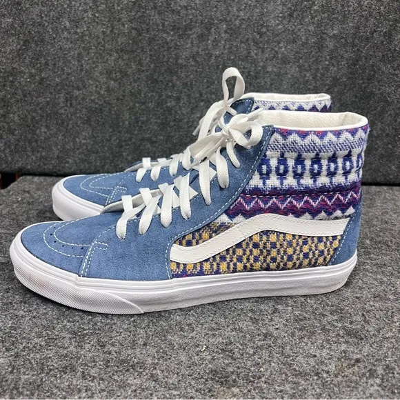 VANS Sk8-Hi Fair Isle Blue/Multicolor Size 9.5 Men’s/ 11 Womens