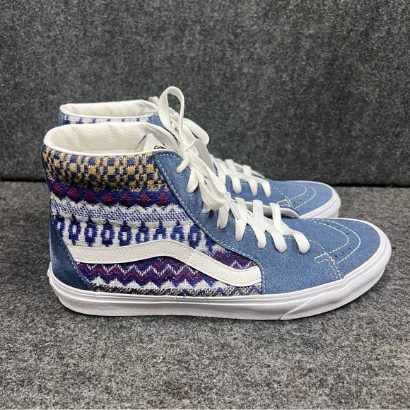 VANS Sk8-Hi Fair Isle Blue/Multicolor Size 9.5 Men’s/ 11 Womens