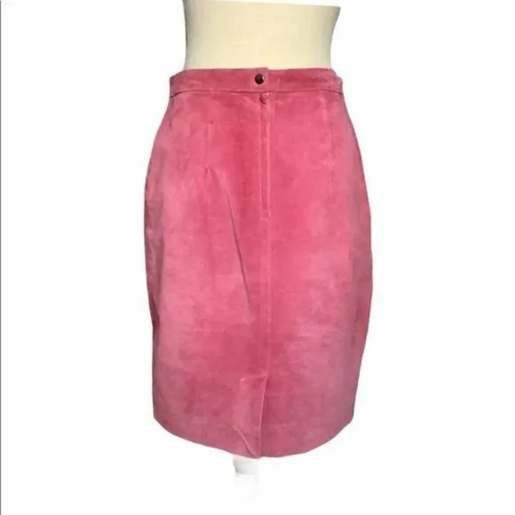 Vintage 90's Maggie Lawrence Straight Suede Skirt Medium