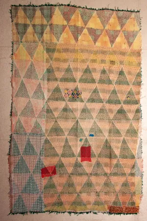 Vintage Dowry Kantha Blanket, #33 - 80"x50"