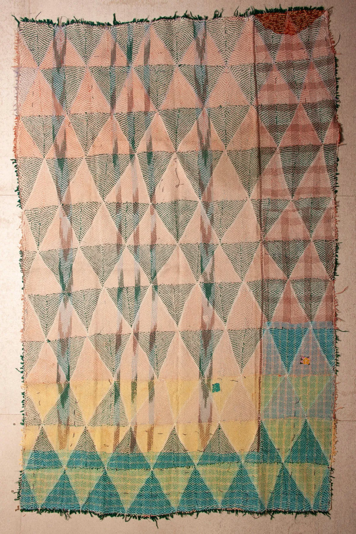 Vintage Dowry Kantha Blanket, #33 - 80"x50"