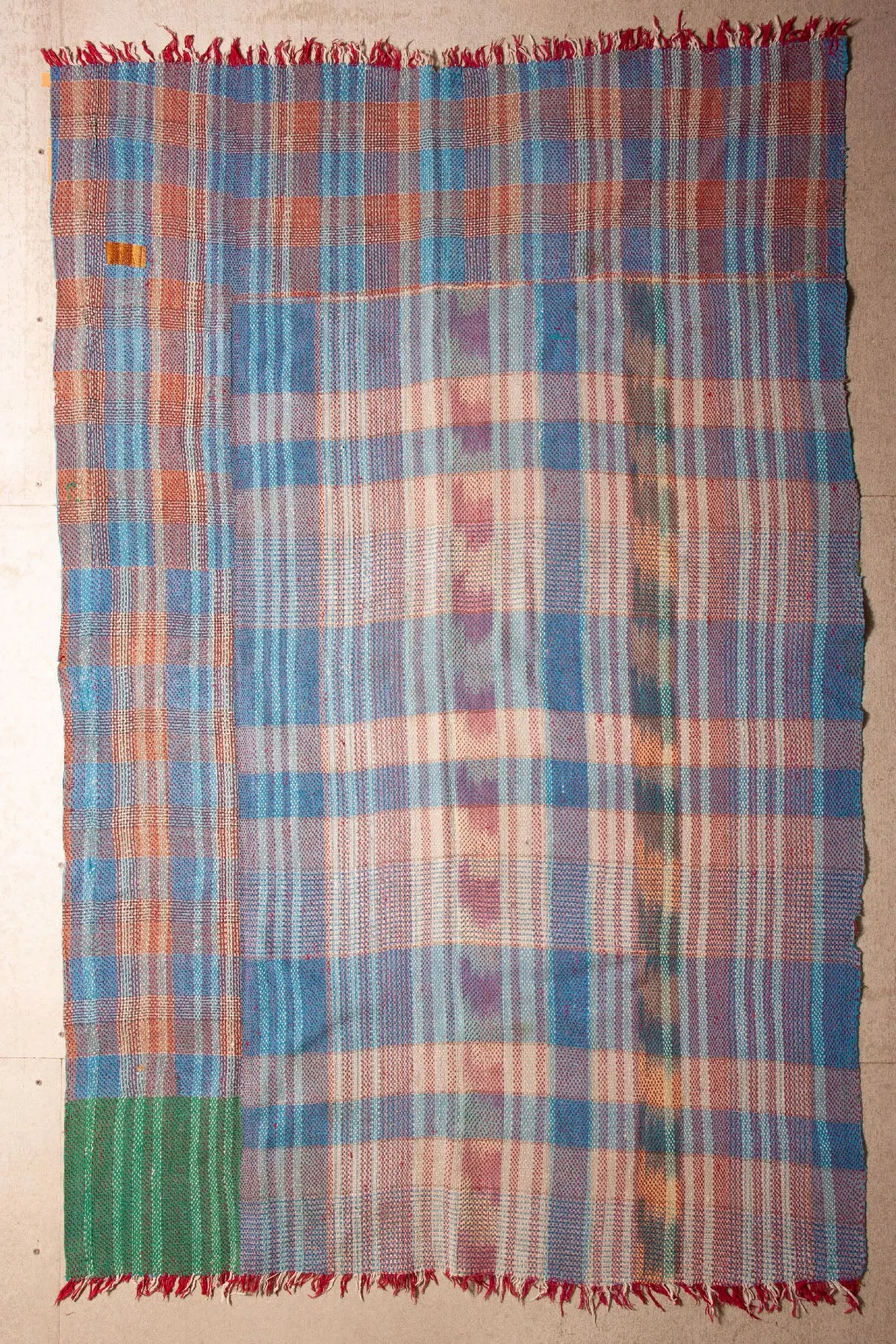 Vintage Dowry Kantha Blanket, #37 - 79"x51"