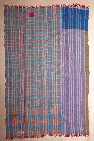 Vintage Dowry Kantha Blanket, #37 - 79"x51"