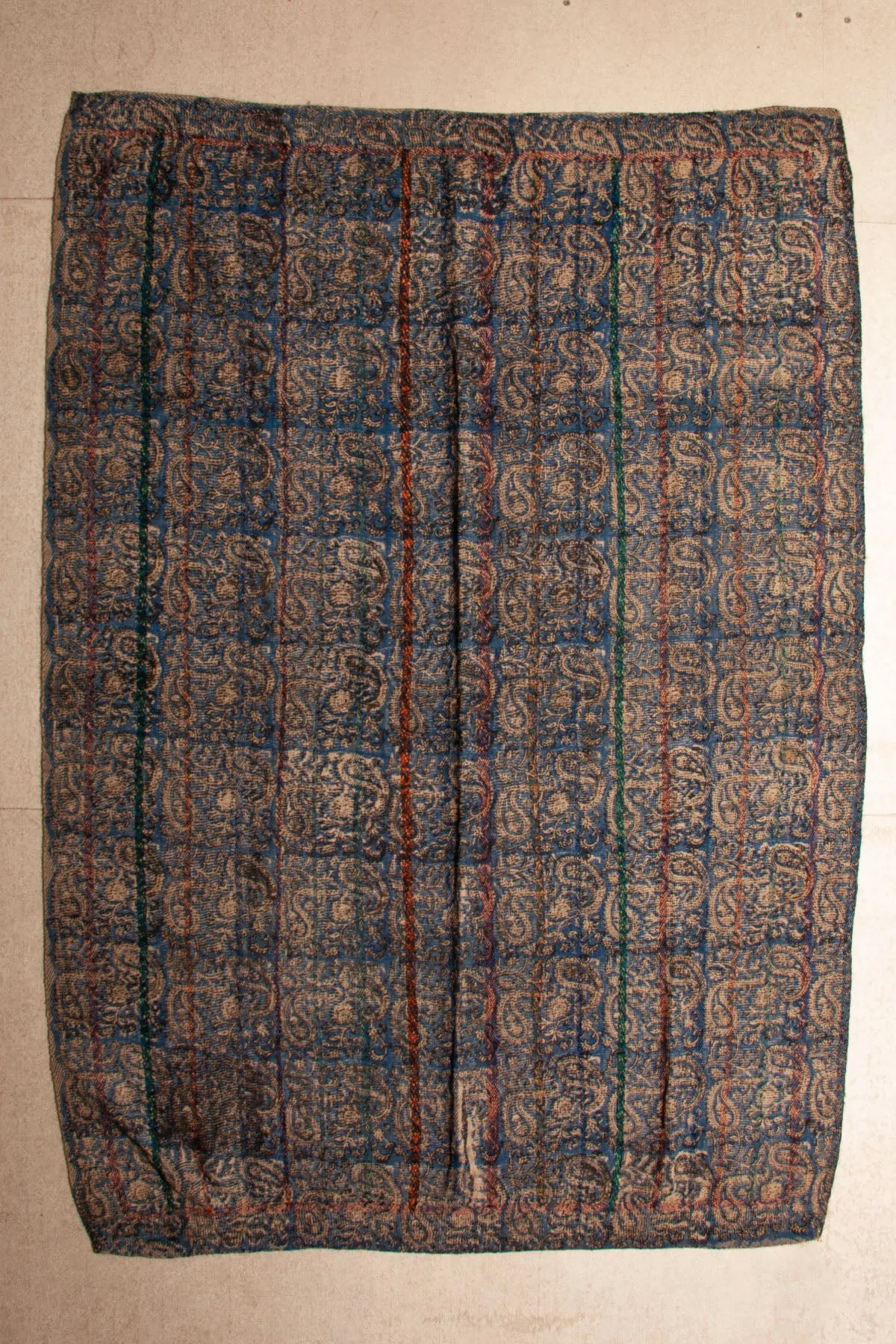 Vintage Dowry Kantha Blanket, #59 - 70"x47"