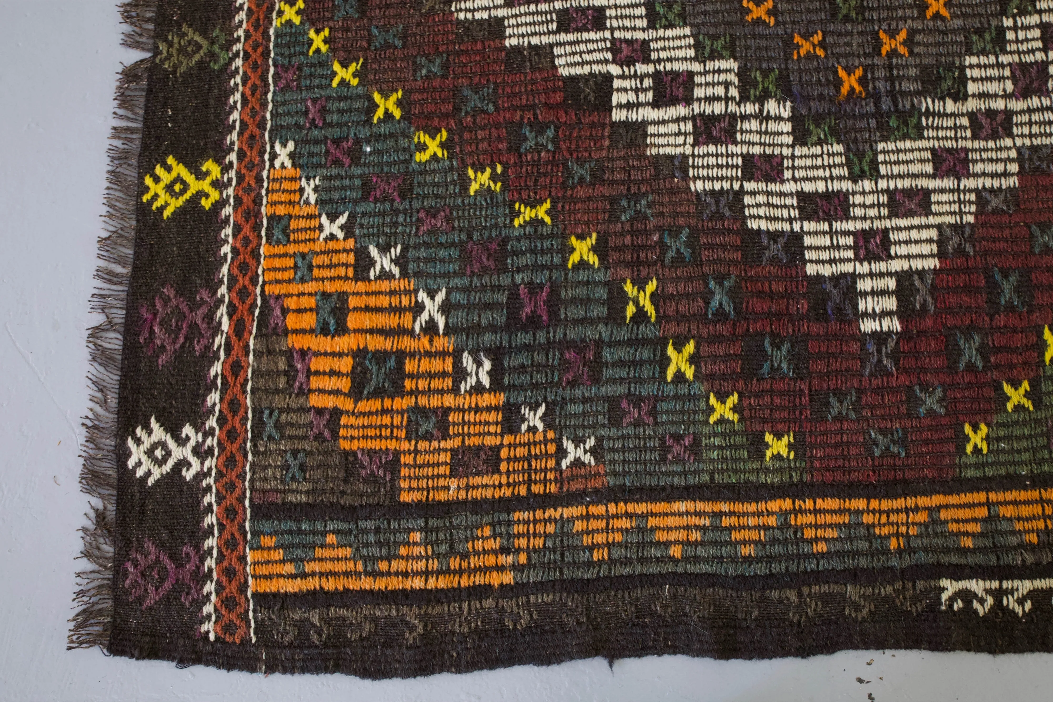 Vintage Turkish Anatolian Cicim Kilim Rug 6'x8'10"