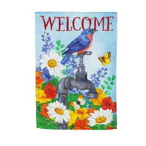 Vintage Water Tap Garden Suede Flag,14s10966