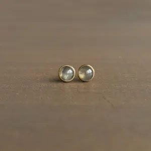 Warm Grey Diamond Cabochon Studs