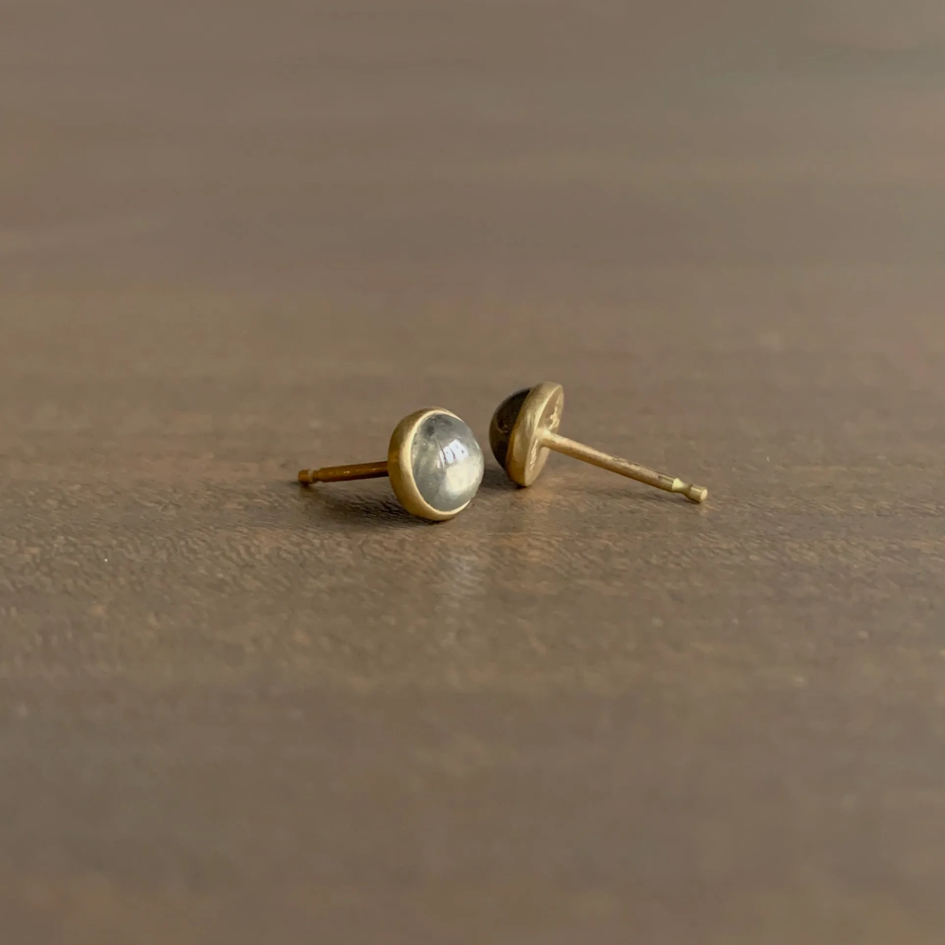 Warm Grey Diamond Cabochon Studs