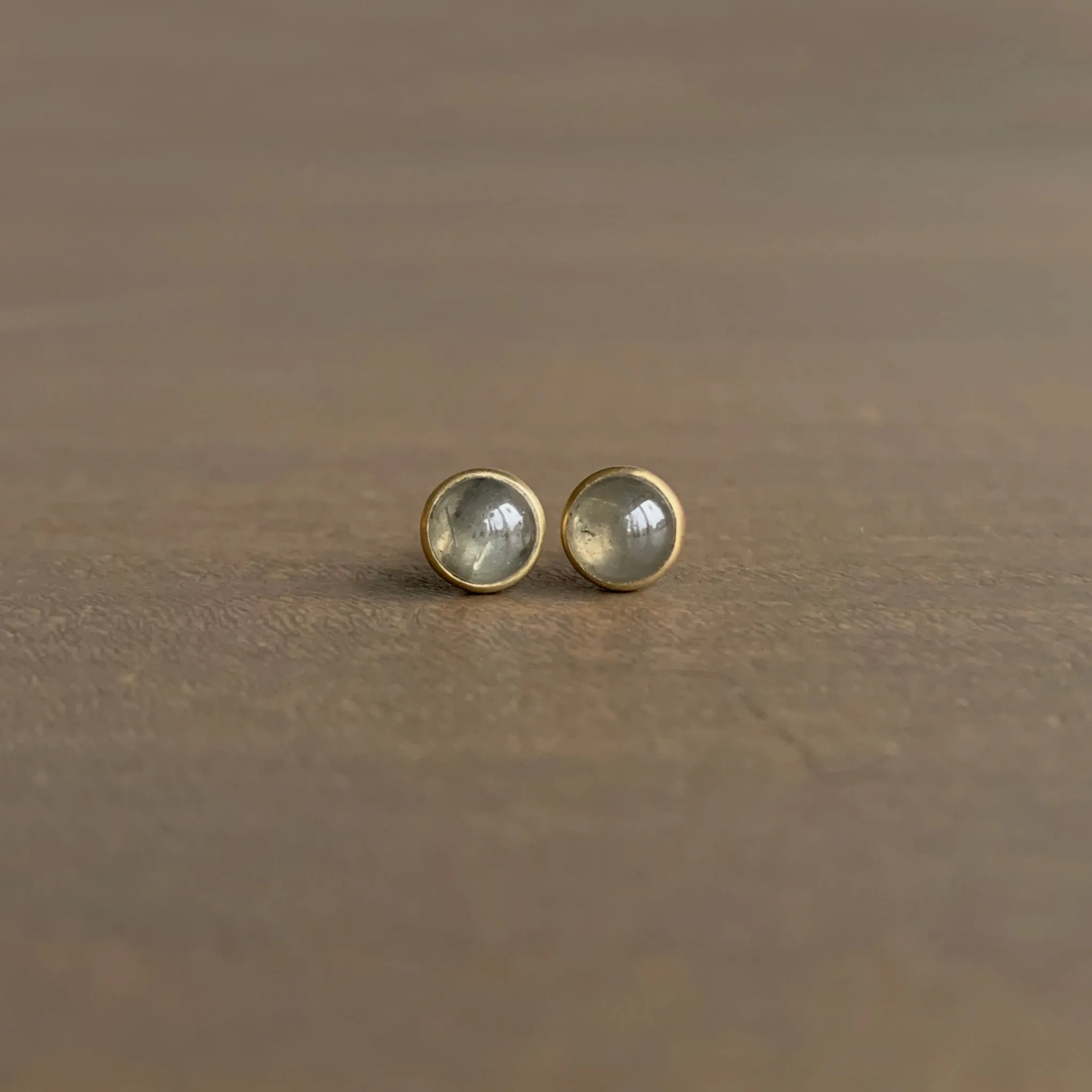 Warm Grey Diamond Cabochon Studs