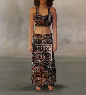 Warm Tone Tribal Maxi Skirt