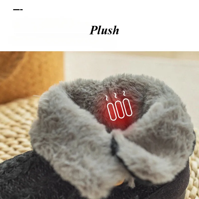 Warm Winter Booties for Women Men Slipper Booties Plush Indoor Outdoor