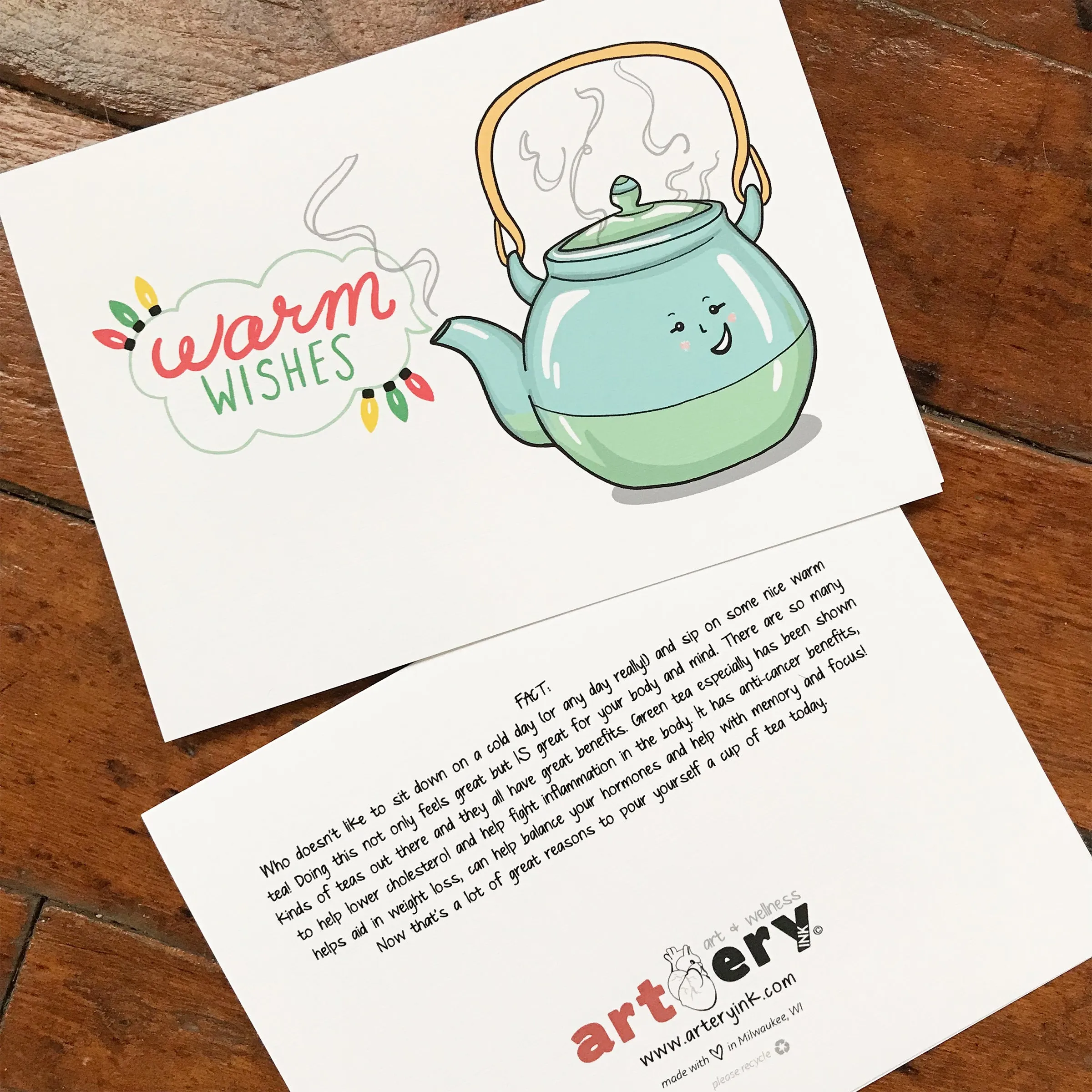 Warm Wishes Tea Pot - HOLIDAY