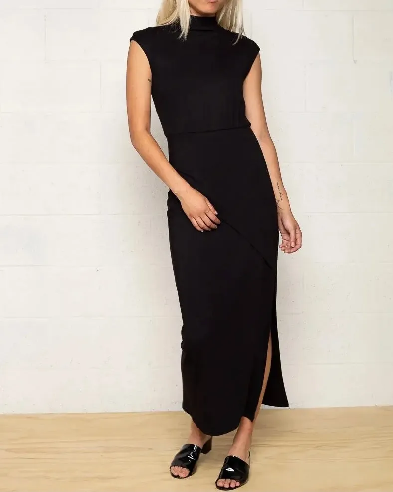 Wild Side Mock Neck Maxi Dress