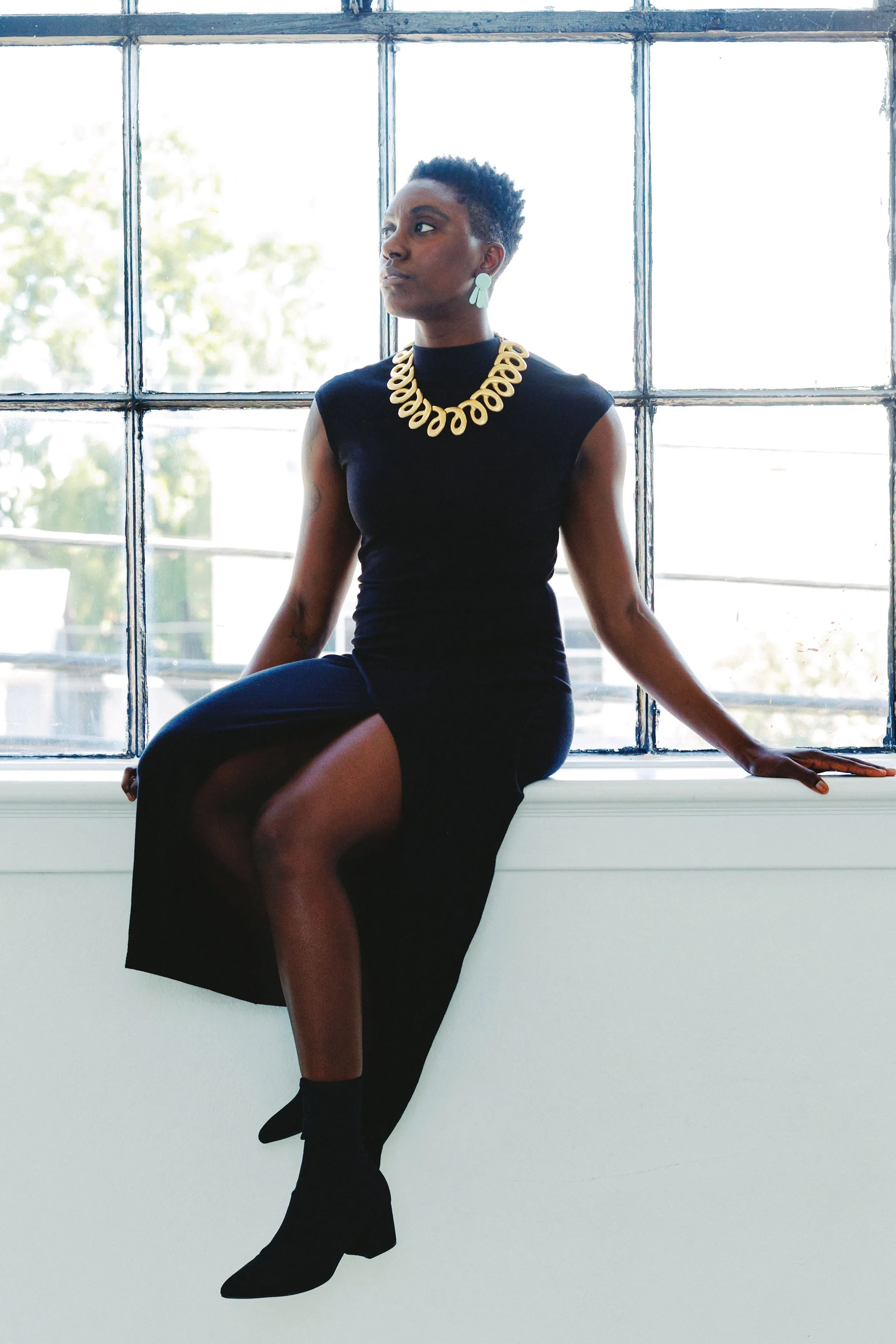 Wild Side Mock Neck Maxi Dress