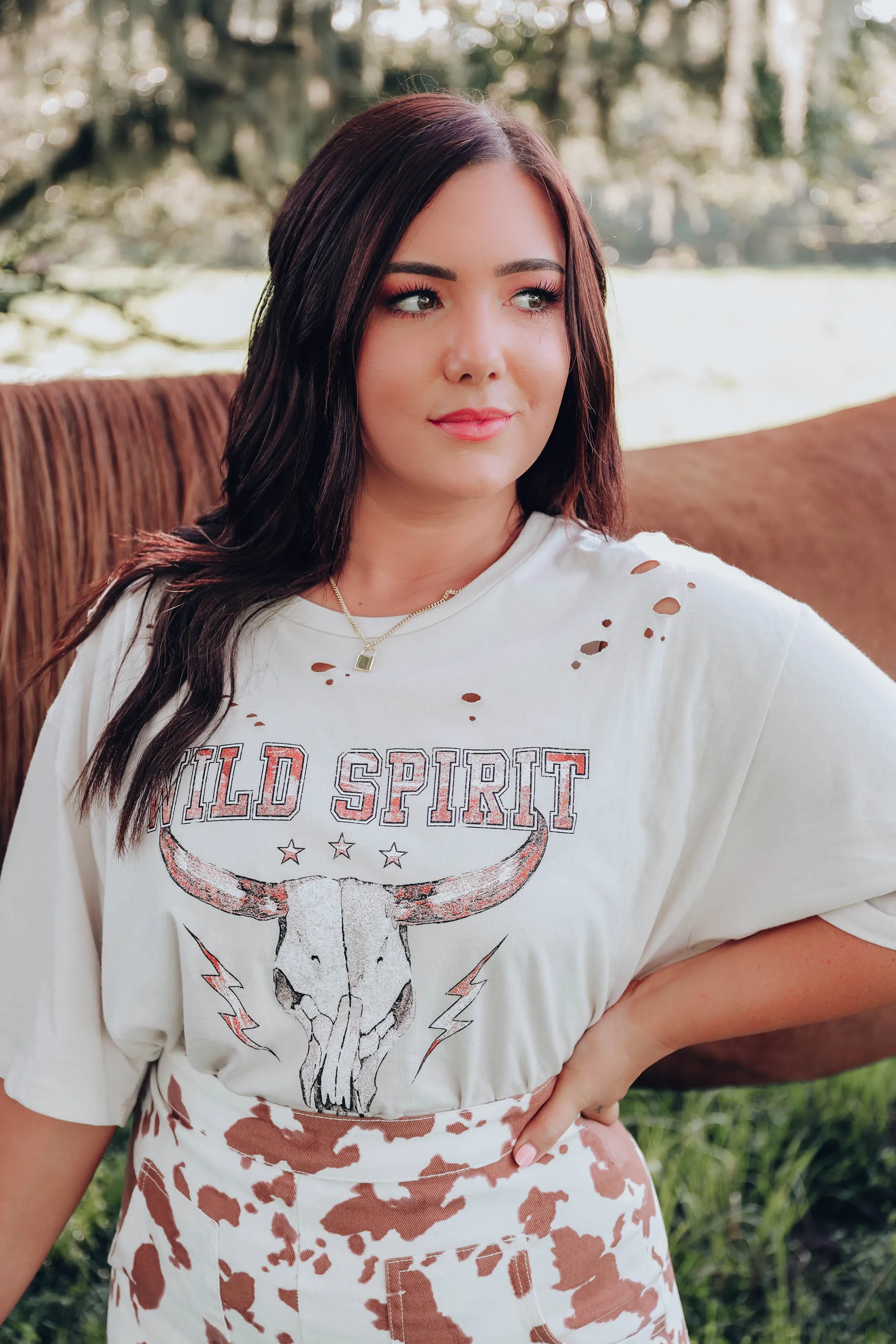 Wild Spirit Graphic Tee - Bone