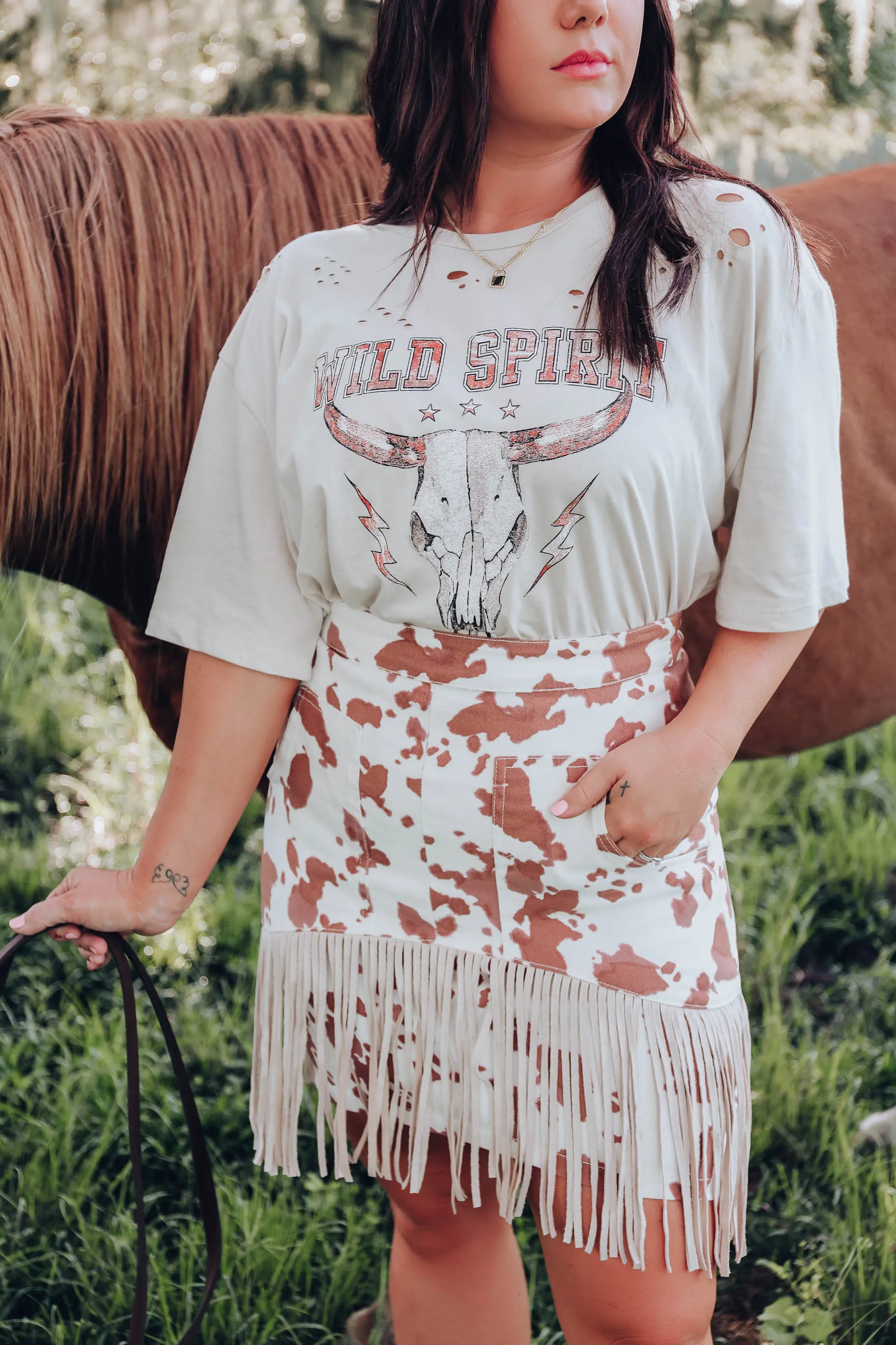 Wild Spirit Graphic Tee - Bone