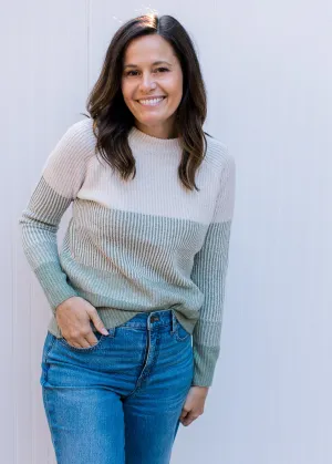 XZ Sage Ribbed Raglan Sweater