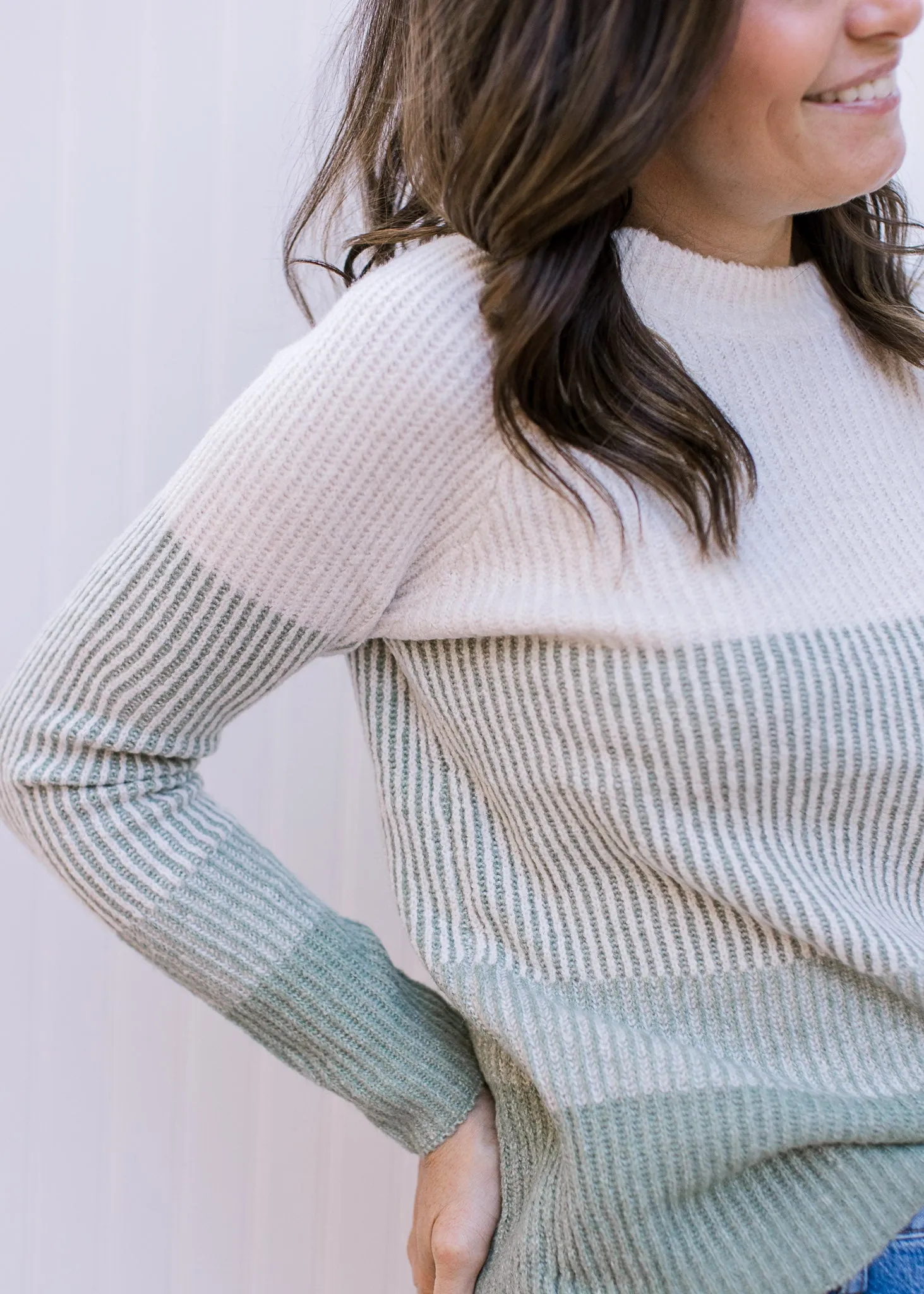 XZ Sage Ribbed Raglan Sweater