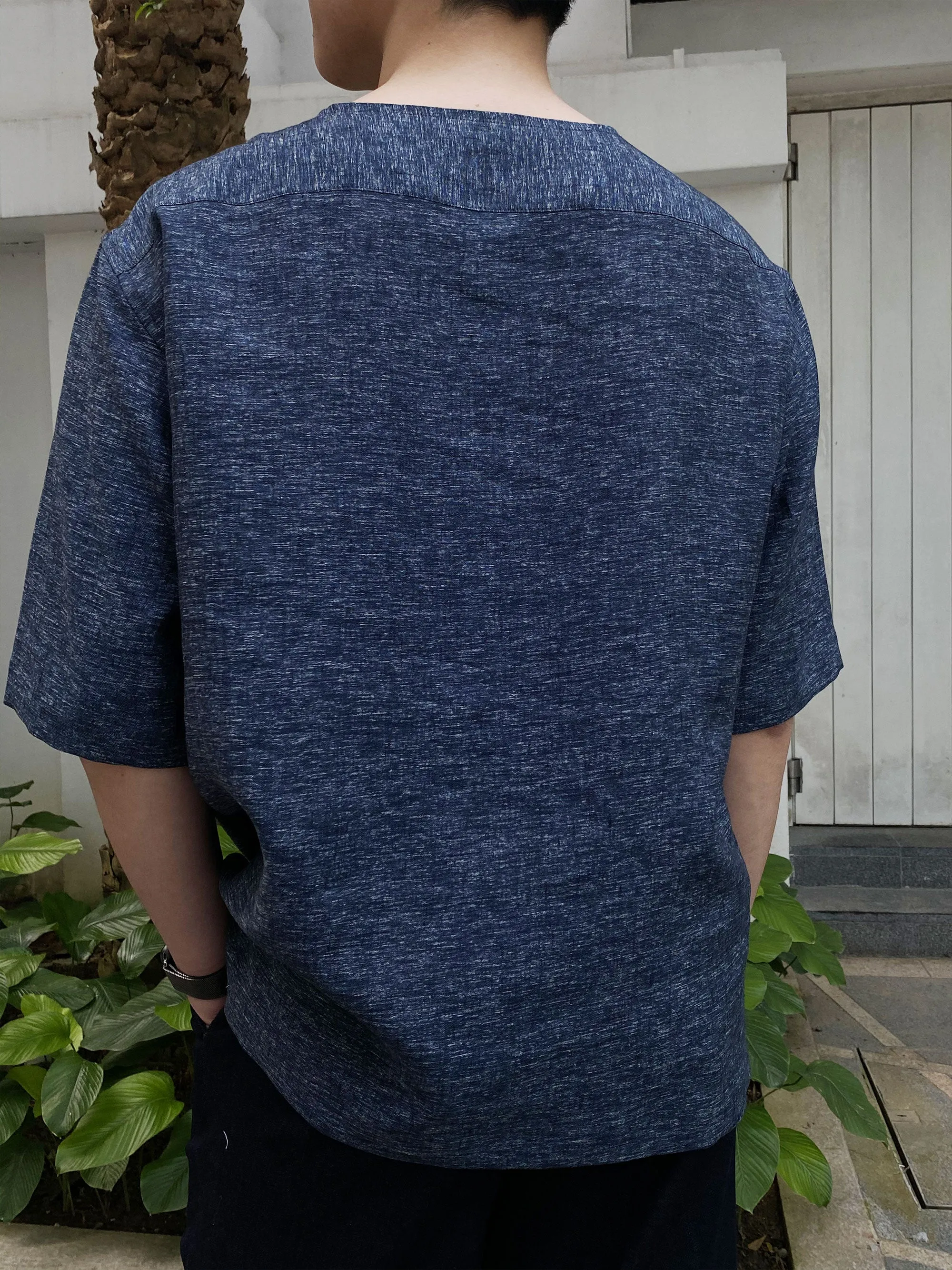Yoga Navy Woven T-shirt