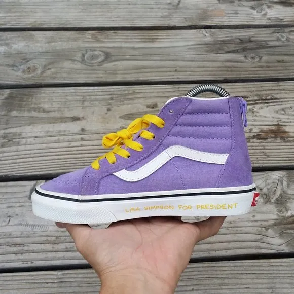 Youth Preschool Vans The Simpsons x Sk8-Hi Lisa Simpson 4 Prez Shoes Sneakers