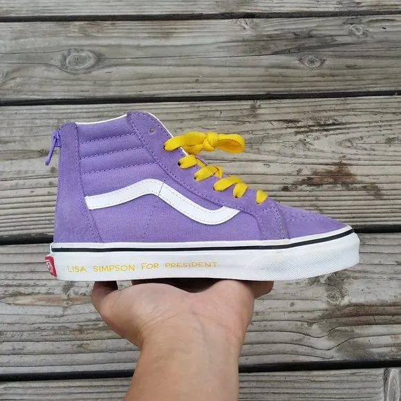 Youth Preschool Vans The Simpsons x Sk8-Hi Lisa Simpson 4 Prez Shoes Sneakers