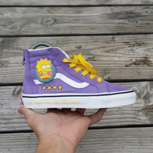 Youth Preschool Vans The Simpsons x Sk8-Hi Lisa Simpson 4 Prez Shoes Sneakers